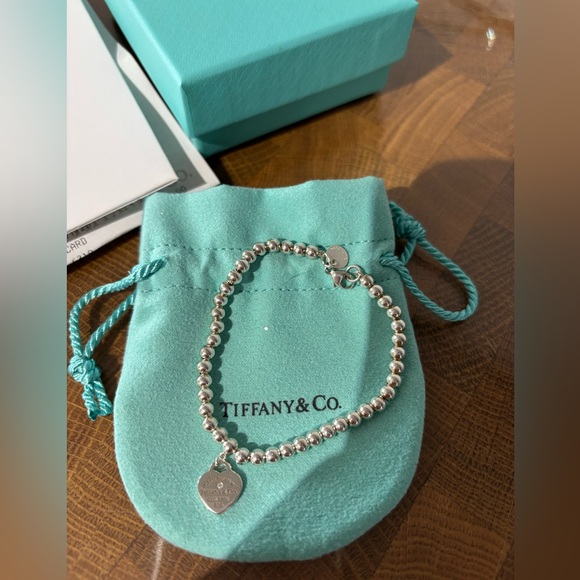 Tiffany & Co. Jewelry - Tiffany & Co. Heart Tag Bead Bracelet - Silver with Diamond, 4 mm